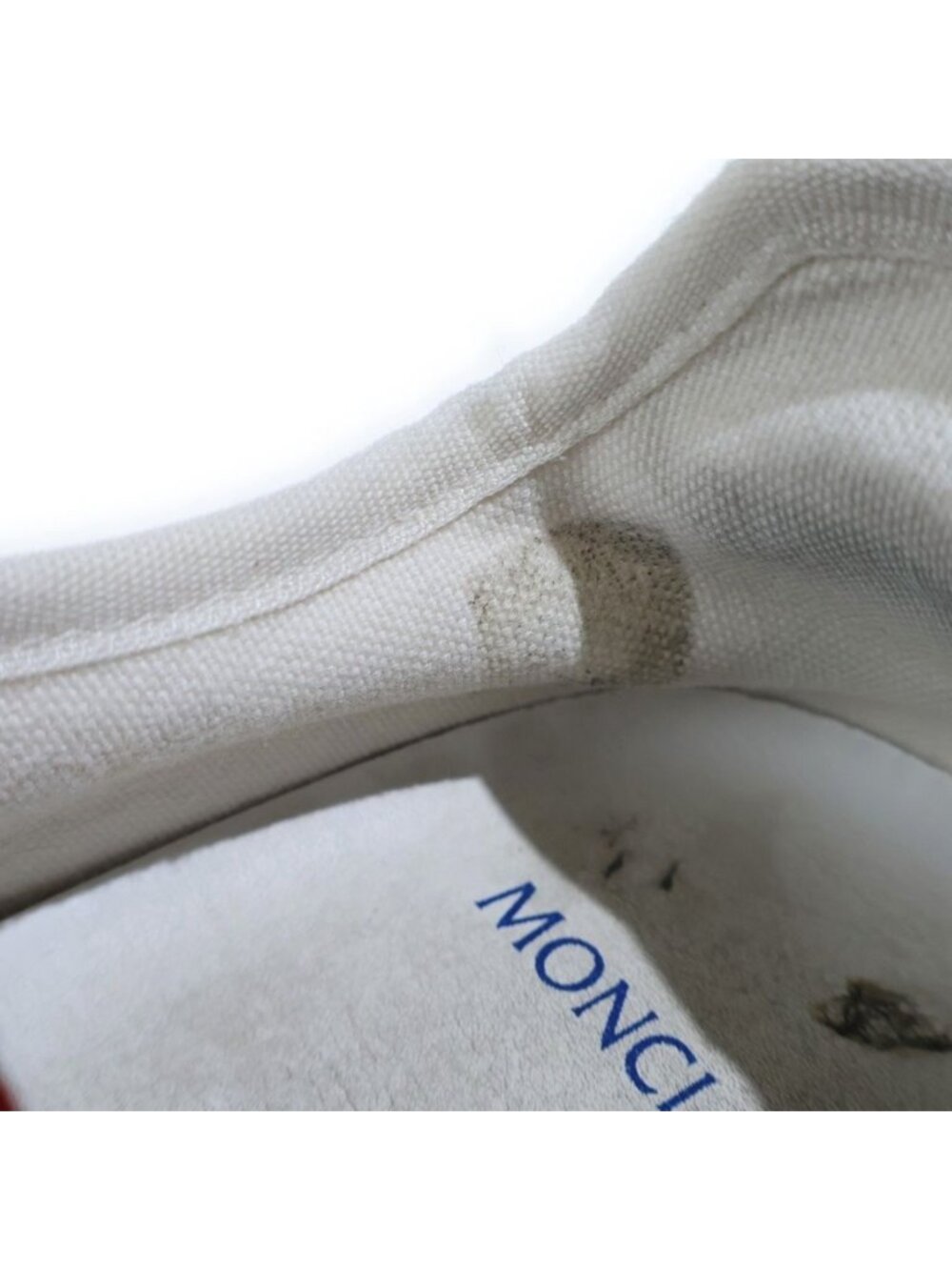 Moncler Glissiere Logo Tricolor Canvas Low Cut Sneakers White - Picture 6 of 6